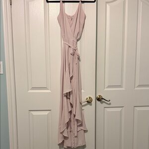 Elegant Pink Sleeveless Maxi Dress